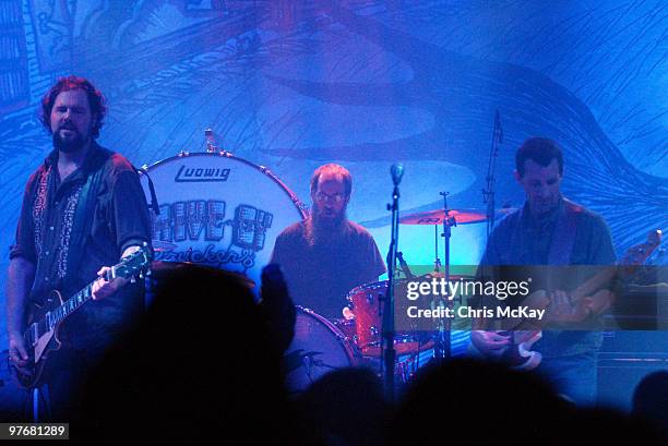 David Barbe of The Quick Hooks performs with Drive By Truckers at Variety Playhouse on March 12, 2010 in Atlanta, Georgia.