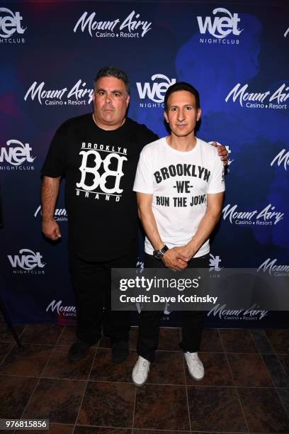 Willie DeMeo and Nick Del Ray attend the Willie DeMeo "Gotti" Release Party at Mount Airy Casino Resort on June 16, 2018 in Mount Pocono,...