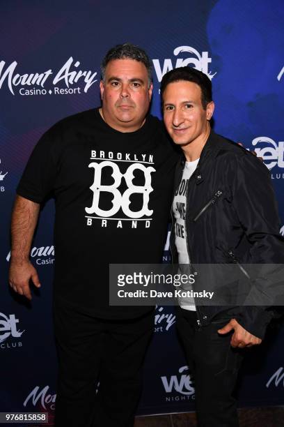 Willie DeMeo and Nick Del Ray attend the Willie DeMeo "Gotti" Release Party at Mount Airy Casino Resort on June 16, 2018 in Mount Pocono,...