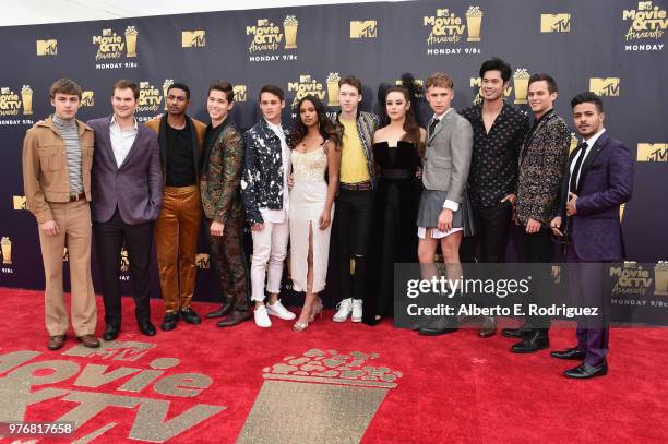 Actors Miles Heizer, Justin Prentice, Steven Silver, Brandon Larracuente, Katherine Langford, Tommy Dorfman, Ross Butler, Alisha Boe, Brandon Flynnn,...