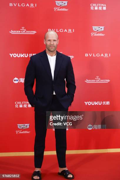 English actor Jason Statham arrives at red carpet during the opening ceremony of the 21st Shanghai International Film Festival at Shanghai Grand...