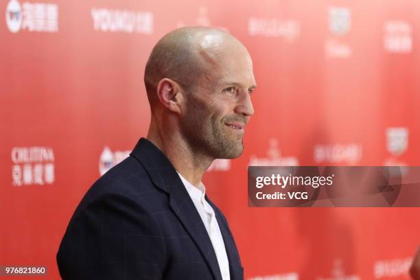 English actor Jason Statham arrives at red carpet during the opening ceremony of the 21st Shanghai International Film Festival at Shanghai Grand...