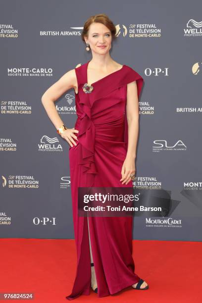 Odile Vuillemin attends the opening ceremony of the 58th Monte Carlo TV Festival on June 15, 2018 in Monte-Carlo, Monaco.