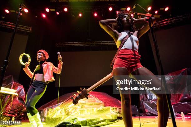 Alex Belle and Isis Valentino of St. Beauty perform at The Masonic Auditorium on June 16, 2018 in San Francisco, California.