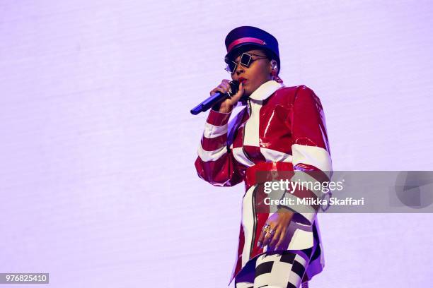 Janelle Monae performs at The Masonic Auditorium on June 16, 2018 in San Francisco, California.
