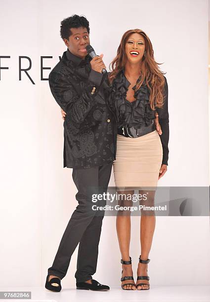 Miss J. Alexander and Sofonda Cox attend Miss J. Alexander's celebrity walk-off event and book signing at Holt Renfrew Bloor Street on March 13, 2010...