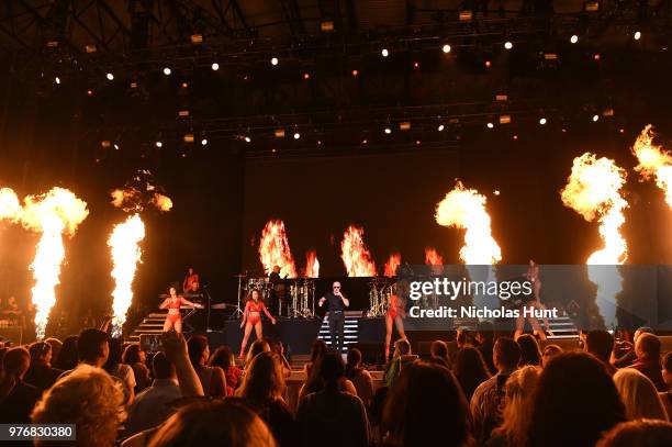 Pitbull performs at 103.5 KTU's KTUphoria on June 16, 2018 in Wantagh City.