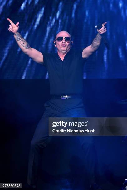 Pitbull performs at 103.5 KTU's KTUphoria on June 16, 2018 in Wantagh City.