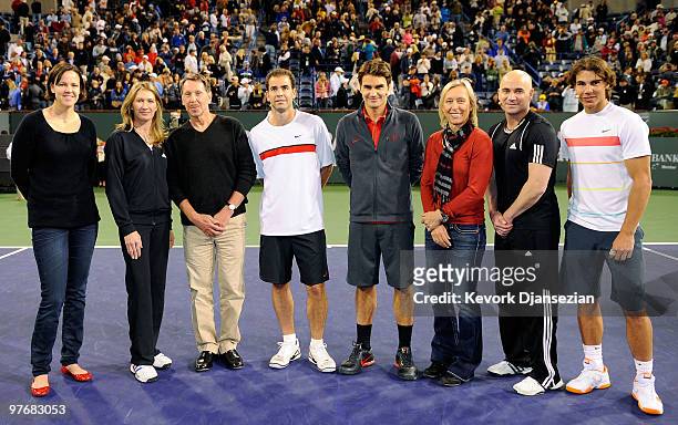 Lindsay Davenport, Steffi Graf of Germany, Oracle CEO Larry Ellison, Pete Sampras, Roger Federer of Switzerland, Martina Navratilova, Andre Agassi,...