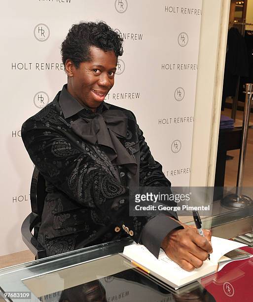 Miss J. Alexander leads a celebrity walk-off event and book signing at Holt Renfrew Bloor Street on March 13, 2010 in Toronto, Canada.