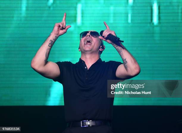 Pitbull performs at 103.5 KTU's KTUphoria on June 16, 2018 in Wantagh City.