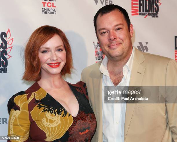 Actors Christina Hendricks and Michael Gladis attend the premiere of "Antiquities" at the Dances With Films Festival at the TCL Chinese 6 Theatres on...