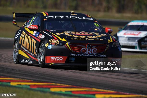 David Reynolds drives the Erebus Penrite Racing Holden Commodore ZB during race 16 for the Supercars Darwin Triple Crown at Hidden Valley Raceway on...