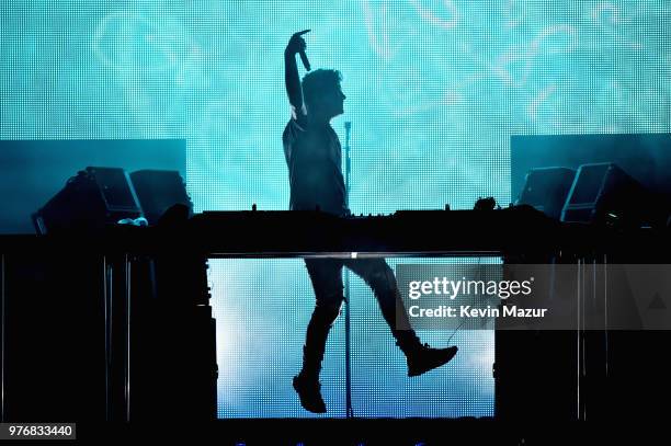Martin Garrix performs on the Backyard Stage during the 2018 Firefly Music Festival on June 16, 2018 in Dover, Delaware.