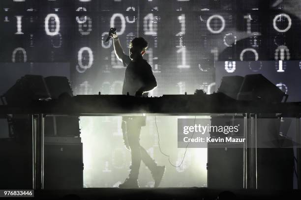 Martin Garrix performs on the Backyard Stage during the 2018 Firefly Music Festival on June 16, 2018 in Dover, Delaware.