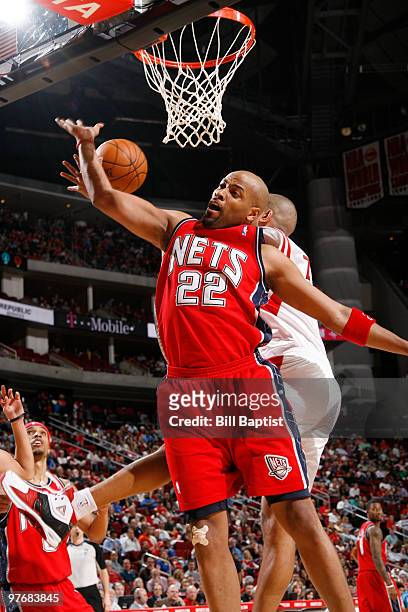 Jarvis Hayes of the New Jersey Nets shoots the ball against the Houston Rockets on March 13, 2010 at the Toyota Center in Houston, Texas. NOTE TO...
