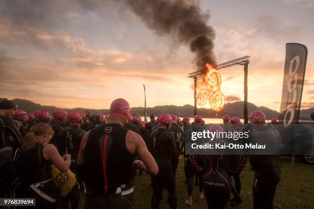 Athletes get ready for the start of the Celtman Extreme Triathlon on June 16, 2018 in Shieldaig, Scotland. Celtman is a part of the AllXtri World...