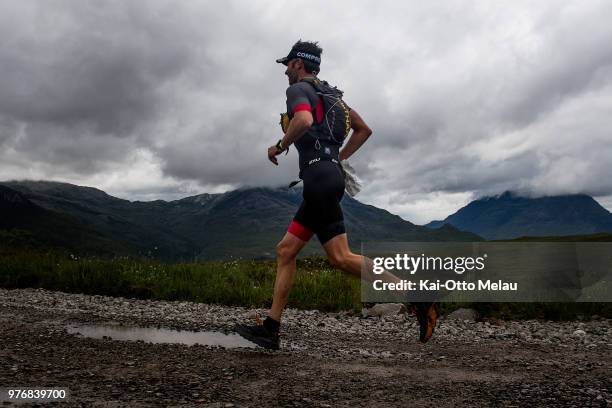 An athlete on the runleg during the Celtman Extreme Triathlon on June 16, 2018 in Shieldaig, Scotland. Celtman is a part of the AllXtri World Tour.