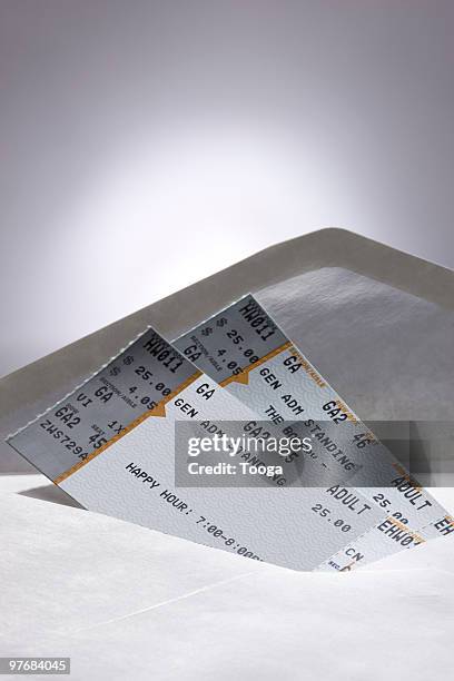 concert tickets in envelope - concert ticket stock pictures, royalty-free photos & images