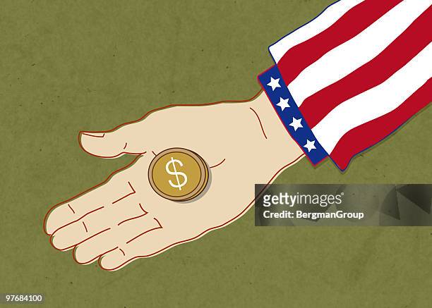 american charity - sleeve stock illustrations