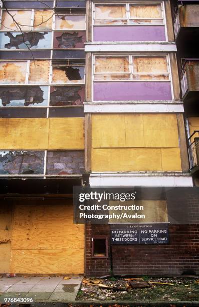 Derelict housing in Manchester, UK.