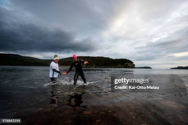 An athlete coming out of the water during the Celtman Extreme Triathlon on June 16, 2018 in Shieldaig, Scotland. Celtman is a part of the AllXtri...