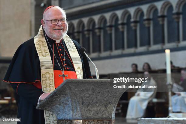 April 2018, Germany, Trier: Cardinal Reinhard Marx preaches at the opening of the nationwide 'Woche fuer das Leben' of the two great Christian...