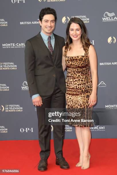 Ben Feldman and Michelle Mulitz attend the opening ceremony of the 58th Monte Carlo TV Festival on June 15, 2018 in Monte-Carlo, Monaco.