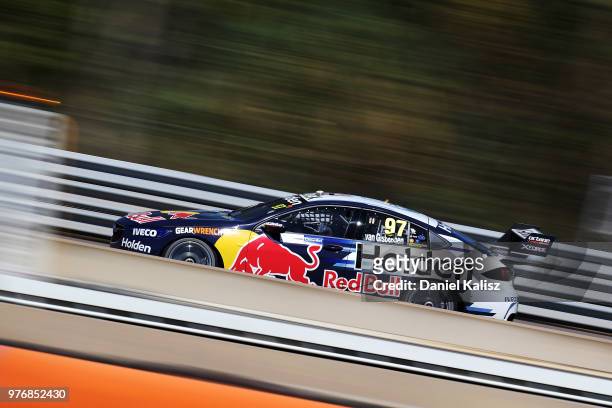 Shane Van Gisbergen drives the Red Bull Holden Racing Team Holden Commodore ZB during race 16 for the Supercars Darwin Triple Crown at Hidden Valley...