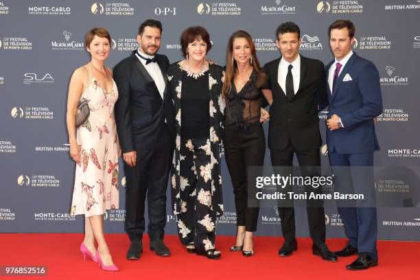 Cecile Caillaud, Alexandre Thibault, Anny Duperey, Jennifer Lauret, Kamel Belghazi and Karl E. Landler attend the opening ceremony of the 58th Monte...