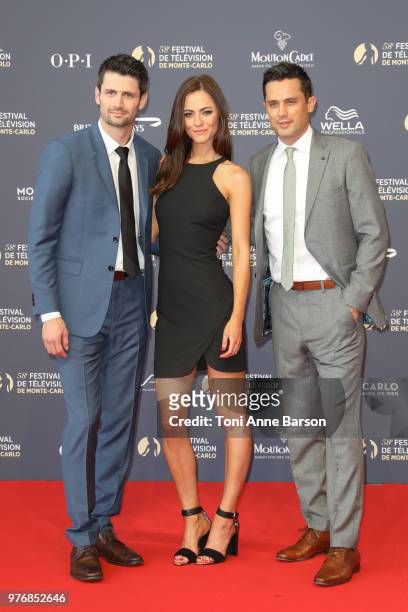James Lafferty, Alexandra Park and Stephen Colletti attend the opening ceremony of the 58th Monte Carlo TV Festival on June 15, 2018 in Monte-Carlo,...