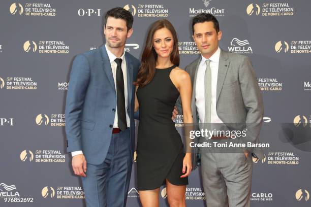 James Lafferty, Alexandra Park and Stephen Colletti attend the opening ceremony of the 58th Monte Carlo TV Festival on June 15, 2018 in Monte-Carlo,...