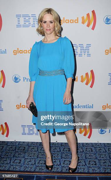 Actress Sarah Paulson attends the 21st Annual GLAAD Media Awards at The New York Marriott Marquis on March 13, 2010 in New York City.