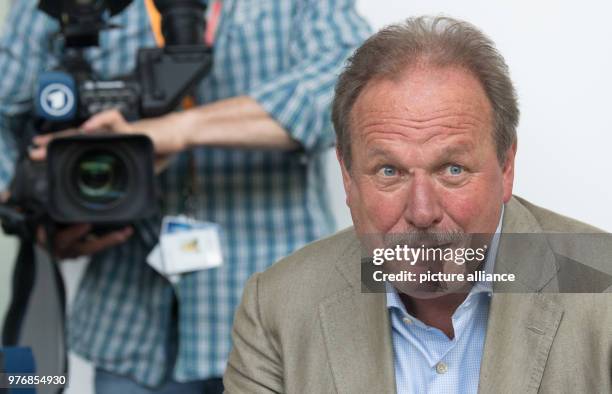 April 2018, Germany, Potsdam: Frank Bsirske, chairman of the German United Services Trade Union Verdi, shortly before the beginning of the third...