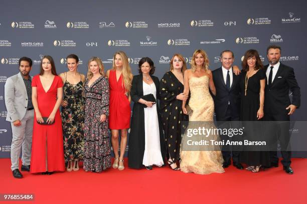 Maud Baecker, Charlotte Valandrey, Ingrid Chauvin, Alexandre Brasseur, Anne Caillon and Solene Hebert attend the opening ceremony of the 58th Monte...