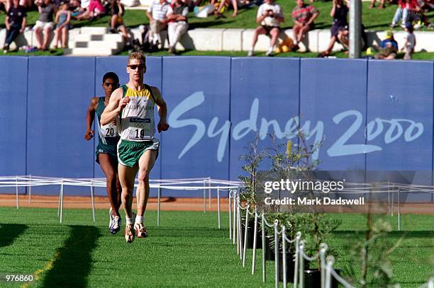 Robert McGregor of Australia in action during the running leg of the Modern Pentathlon held at the Baseball Stadium during the Sydney 2000 Olympics,...