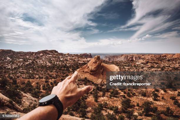 on top of canyonlands national park - rocky point stock pictures, royalty-free photos & images