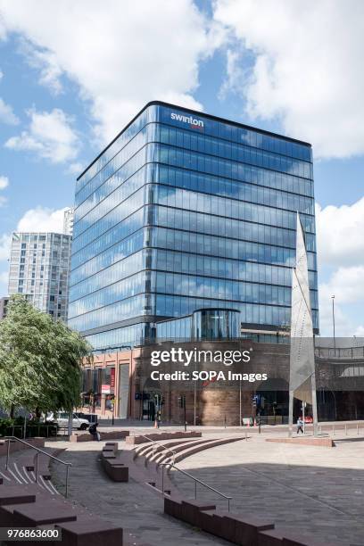 The main building of Swinton Group, Insurance company in Manchester. Greater Manchester is a remarkable city in the northwest of England with a lush...