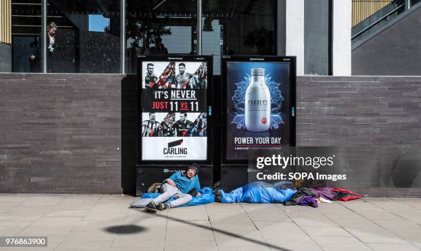 Homeless people sleeping on the street. Greater Manchester is a remarkable city in the northwest of England with a lush industrial heritage. The...