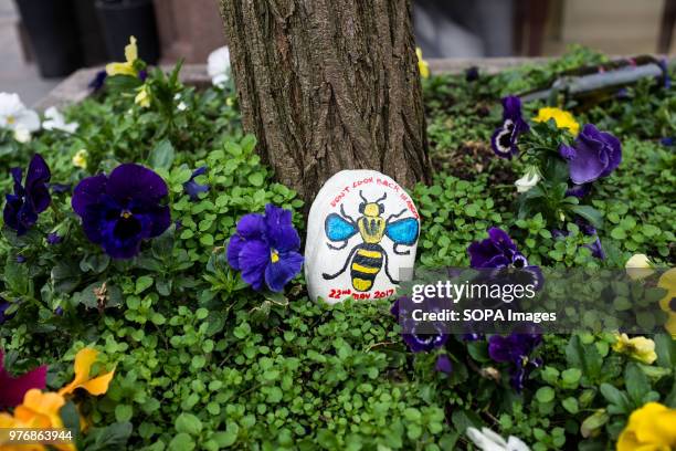 Flowers are seen around a tree with a picture of a bee. Greater Manchester is a remarkable city in the northwest of England with a lush industrial...