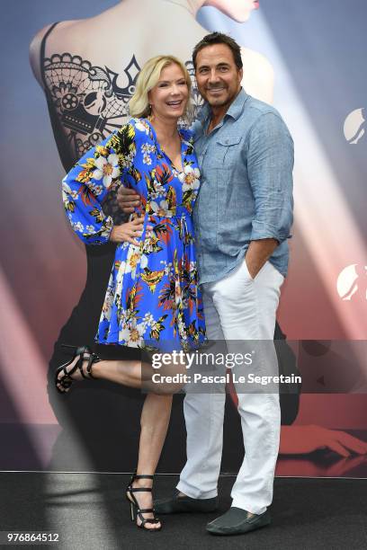 Katherine Kelly Lang and Thorsten Kaye from the serie "The Bold and The Beautiful" attend a photocall during the 58th Monte Carlo TV Festival on June...