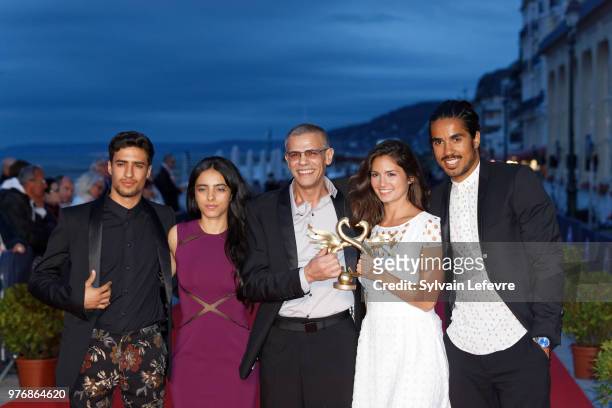 Winner of the best Film Award Abdellatif Kechiche and Shaïn Boumedine, Hafsia Herzi, Ophelie Bau and boyfriend attend the winners' red carpet of...