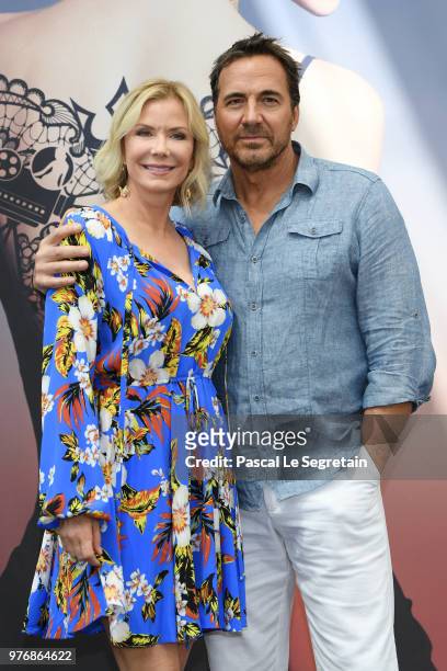 Katherine Kelly Lang and Thorsten Kaye from the serie "The Bold and The Beautiful" attend a photocall during the 58th Monte Carlo TV Festival on June...