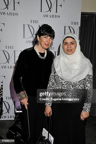 Christiane Amanpour and Sadiqa Basiri Saleem attend the DVF Awards at the United Nations on March 13, 2010 in New York City.