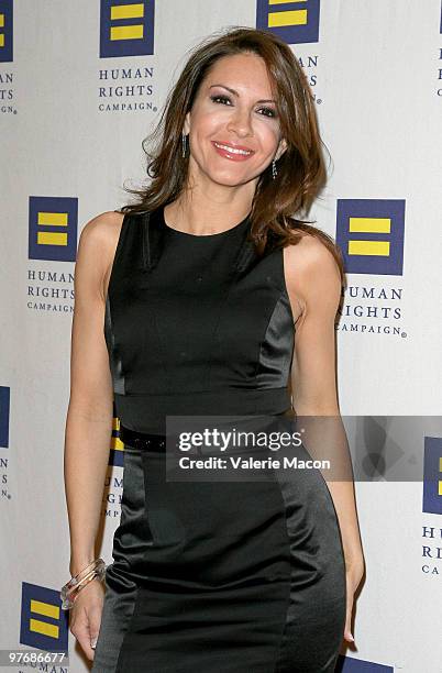 Actress Michelle Clunie arrives to the Human Rights Campaign dinner and awards ceremony on March 13, 2010 in Los Angeles, California.