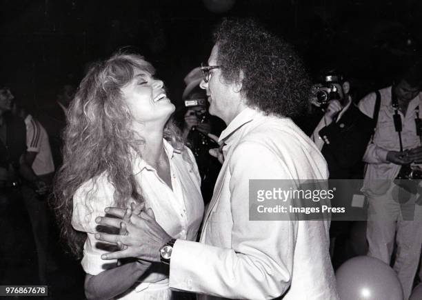 Dyan Cannon and Jerry Schatzberg at the premiere party for "Honeysuckle Rose" at Studio 54 circa 1980 in New York.