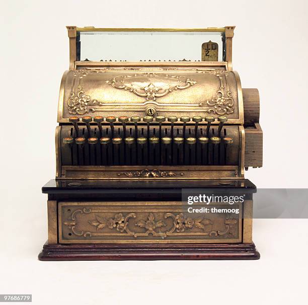 antique cash register - 收銀機 個照片及圖片檔