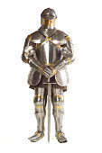 Suit of armor on white background