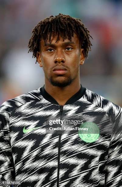 Alex Iwobi of Nigeria looks on during the 2018 FIFA World Cup Russia group D match between Croatia and Nigeria at Kaliningrad Stadium on June 16,...