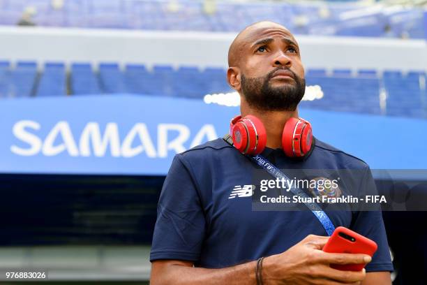 Patrick Pemberton of Costa Rica looks on during the pitch inspection prior to the 2018 FIFA World Cup Russia group E match between Costa Rica and...